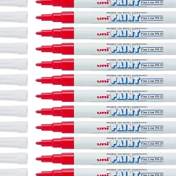 Sanford Uni Paint Markers, Fine Point, Red, Pack Of 12