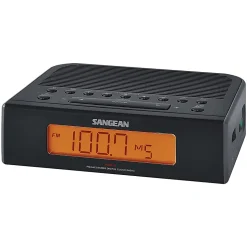 Sangean RCR-5BK AM/FM Digital Tuning Clock Radio, 2-1/4”H x 6-13/16”W x 5-5/8”D