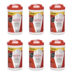 Sani Professional® No-Rinse Sanitizing Multi-Surface Wipes, Unscented, White, 175/Container, 6/Carton