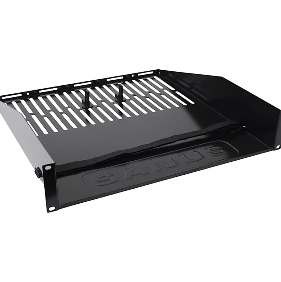 Sanus Component Series AV Rack Shelf - 2RU Vented Rack Shelf - Black - - CASH22B1