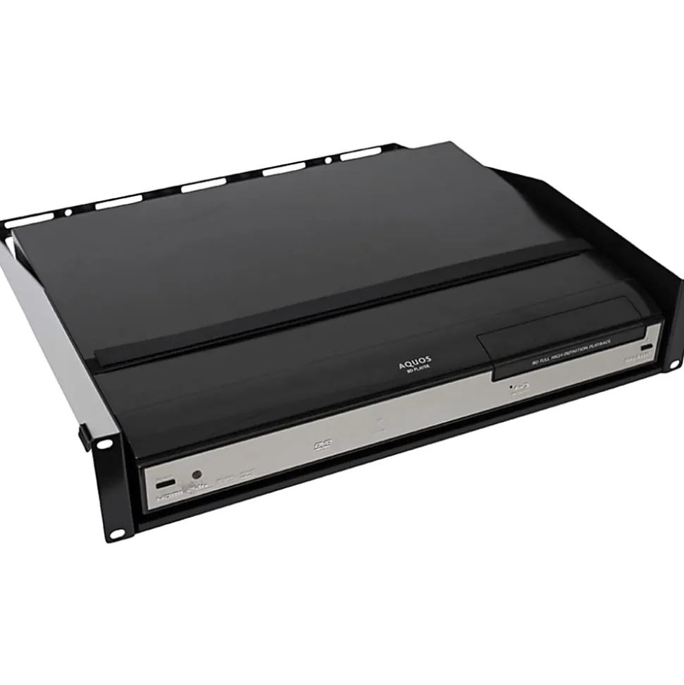 Sanus Component Series AV Rack Shelf - 2RU Vented Rack Shelf - Black - - CASH22B1