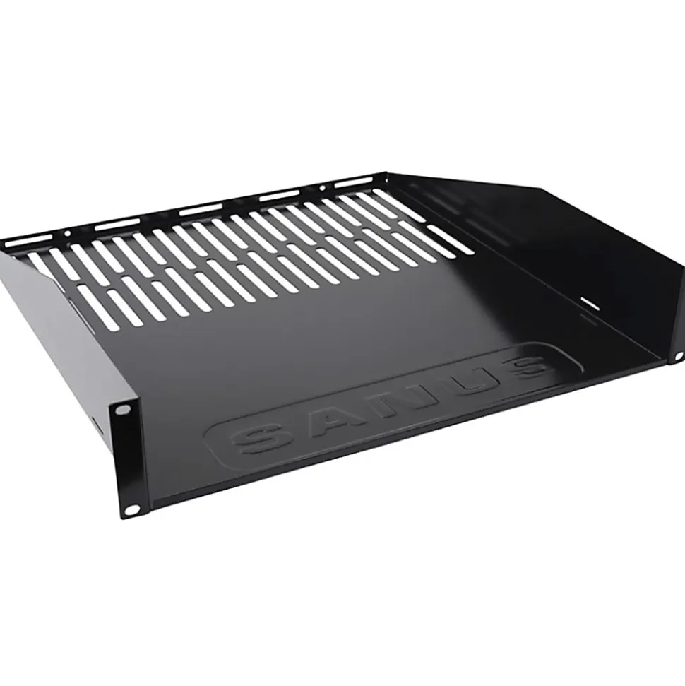 Sanus Component Series AV Rack Shelf - 2RU Vented Rack Shelf - Black - - CASH22B1