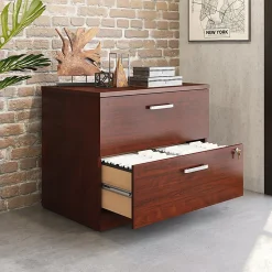 Sauder® Affirm Commercial 35-7/16"W x 23-1/2"D Lateral 2-Drawer File Cabinet, Classic Cherry