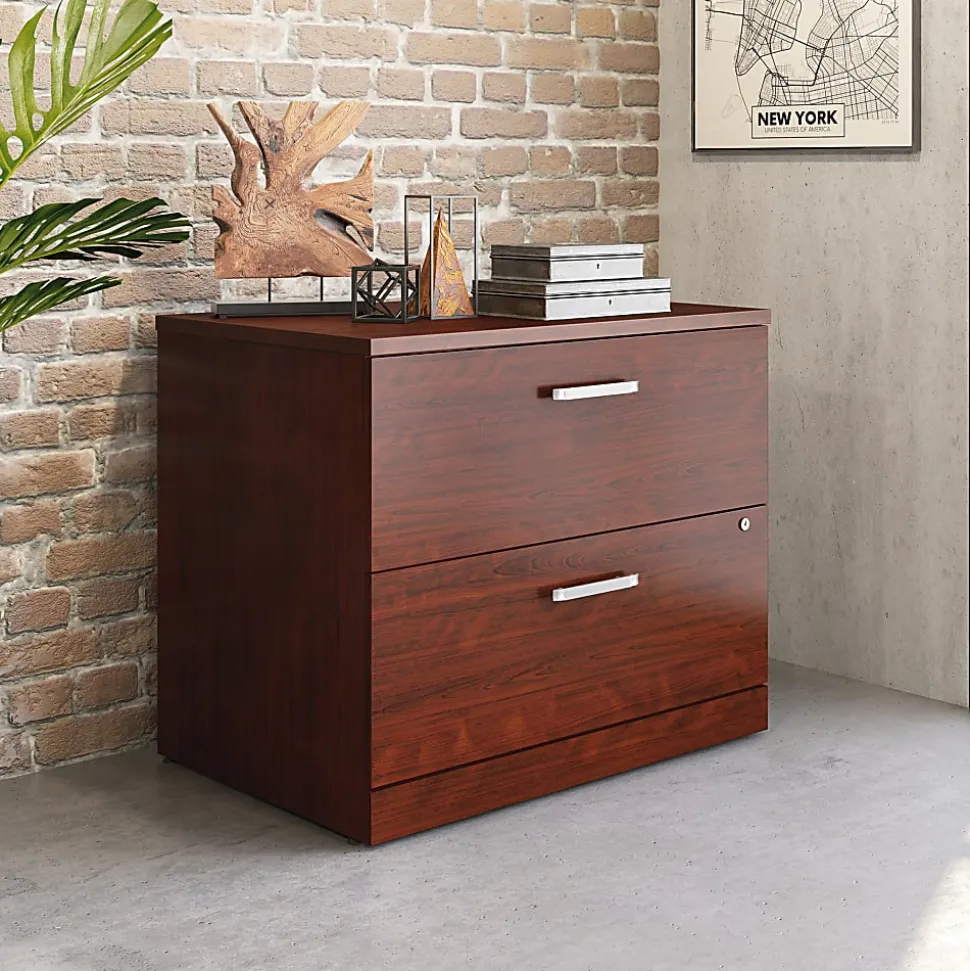 Sauder® Affirm Commercial 35-7/16"W x 23-1/2"D Lateral 2-Drawer File Cabinet, Classic Cherry