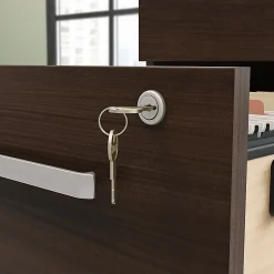 SauderĀ® Affirm Desk With 2-Drawer Locking Mobile Pedestal File, Noble Elm