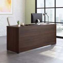 Sauder® Affirm Desk With 2-Drawer Locking Mobile Pedestal File, Noble Elm
