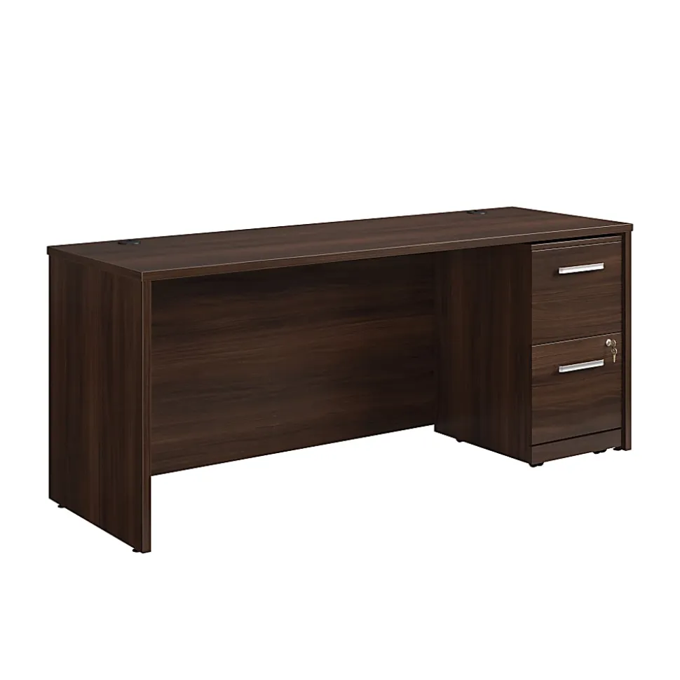 Sauder® Affirm Desk With 2-Drawer Locking Mobile Pedestal File, Noble Elm