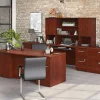 Sauder® Affirm 72"W Executive Bowfront Computer Desk With 42" Return, Classic Cherry