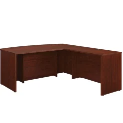 Sauder® Affirm 72"W Executive Bowfront Computer Desk With 42" Return, Classic Cherry