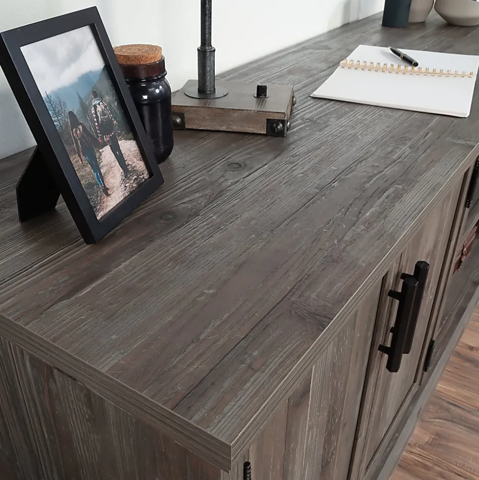 Sauder® Aspen Post 65"W Credenza Computer Desk, Pebble Pine
