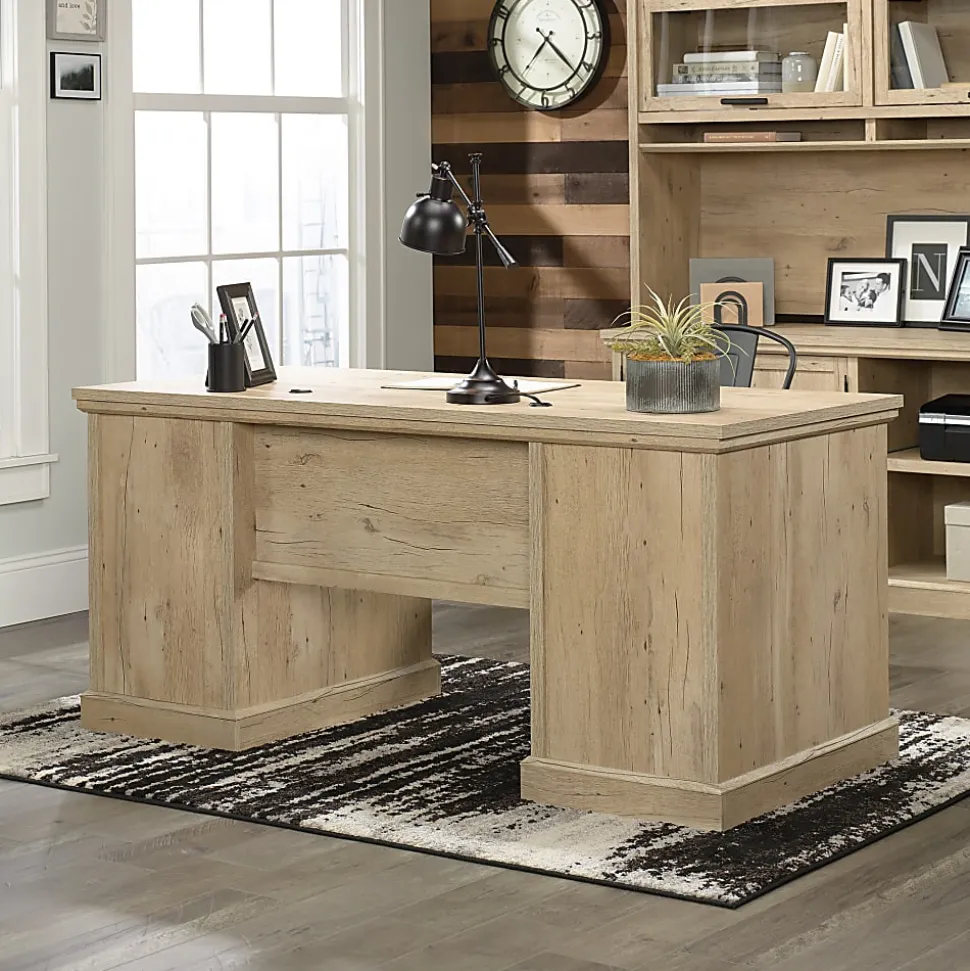 Sauder® Aspen Post 65"W Executive Computer Desk, Prime Oak