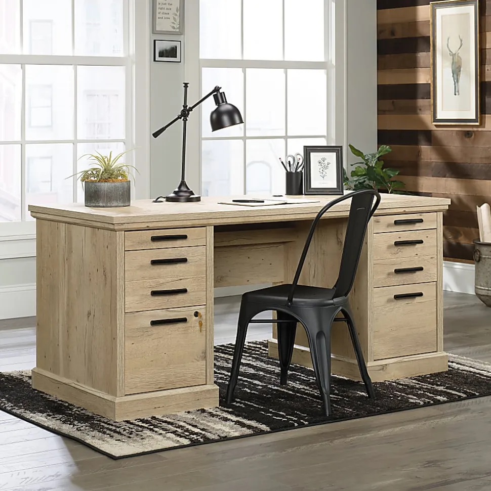 Sauder® Aspen Post 65"W Executive Computer Desk, Prime Oak