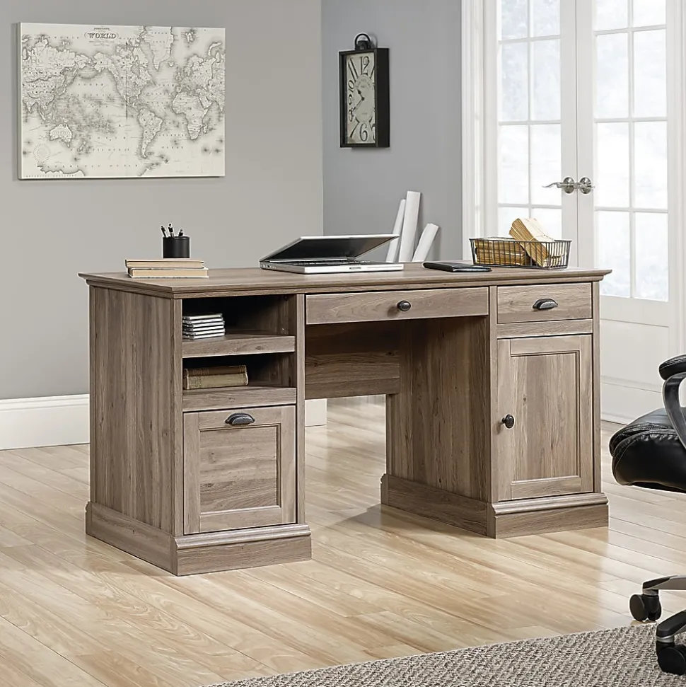 Sauder® Barrister Lane 59"W Executive Computer Desk, Salt Oak