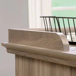 SauderĀ® Barrister Lane 69"W L-Shaped Computer Desk, Salt Oak