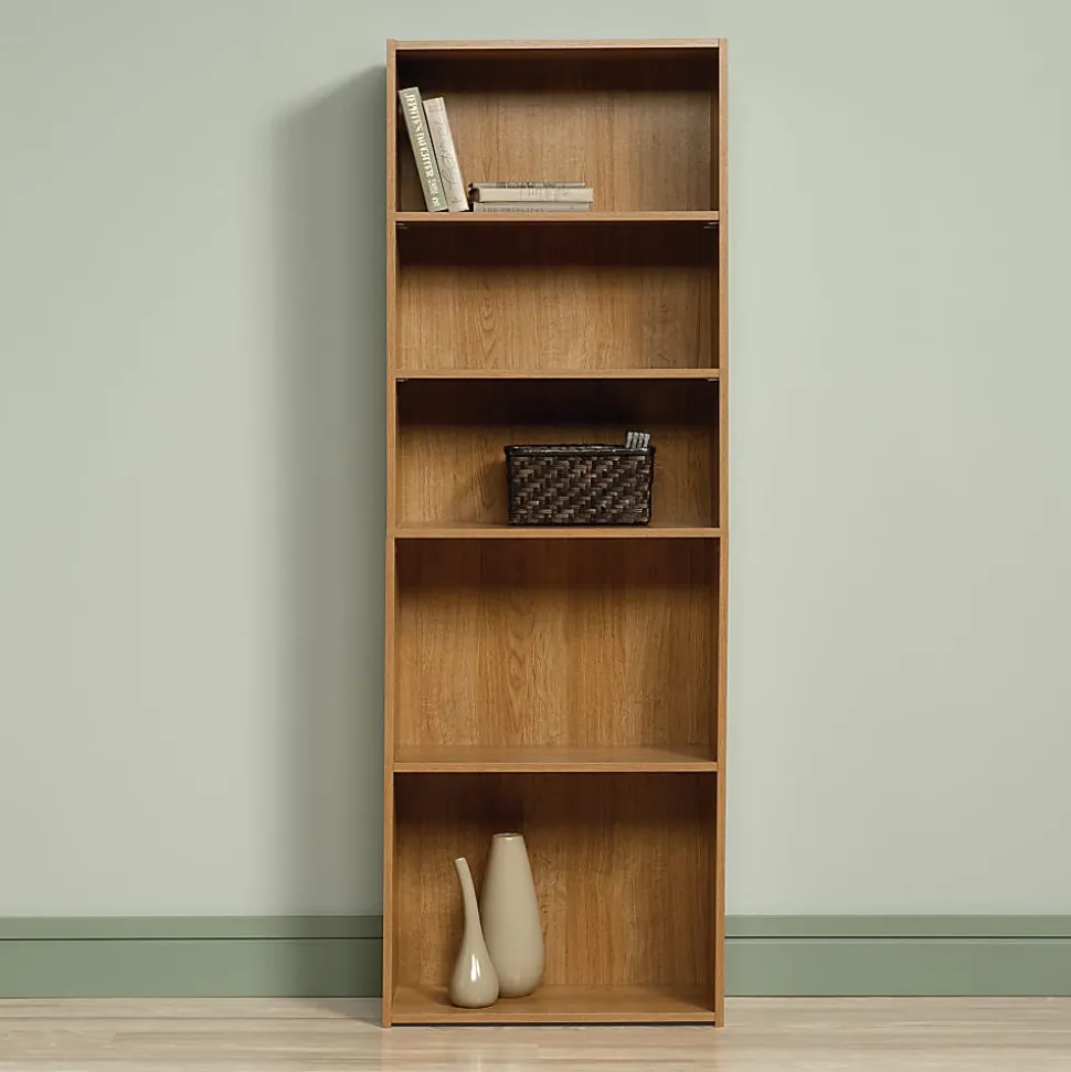 Sauder® Beginnings 71 3/16"H 5-Shelf Transitional Bookcase, Oak/Light Finish, Standard Delivery