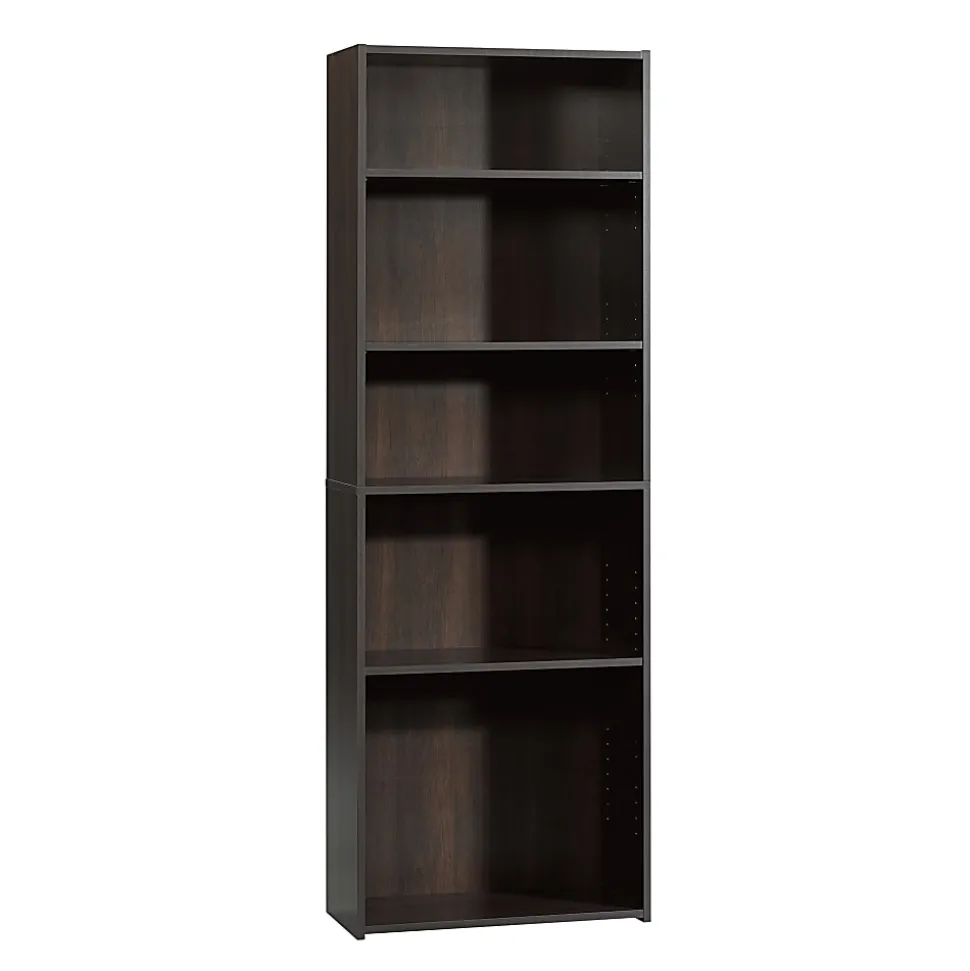 Sauder® Beginnings 71 3/16"H 5-Shelf Transitional Bookcase, Red/Dark Finish, Standard Delivery