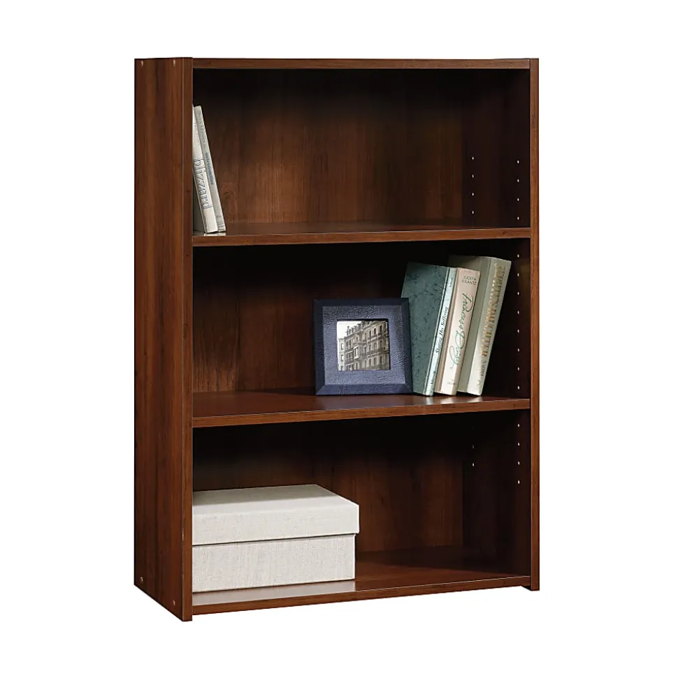 Sauder® Beginnings 35 5/16"H 3-Shelf Transitional Bookcase, Cherry/Medium Finish, Standard Delivery