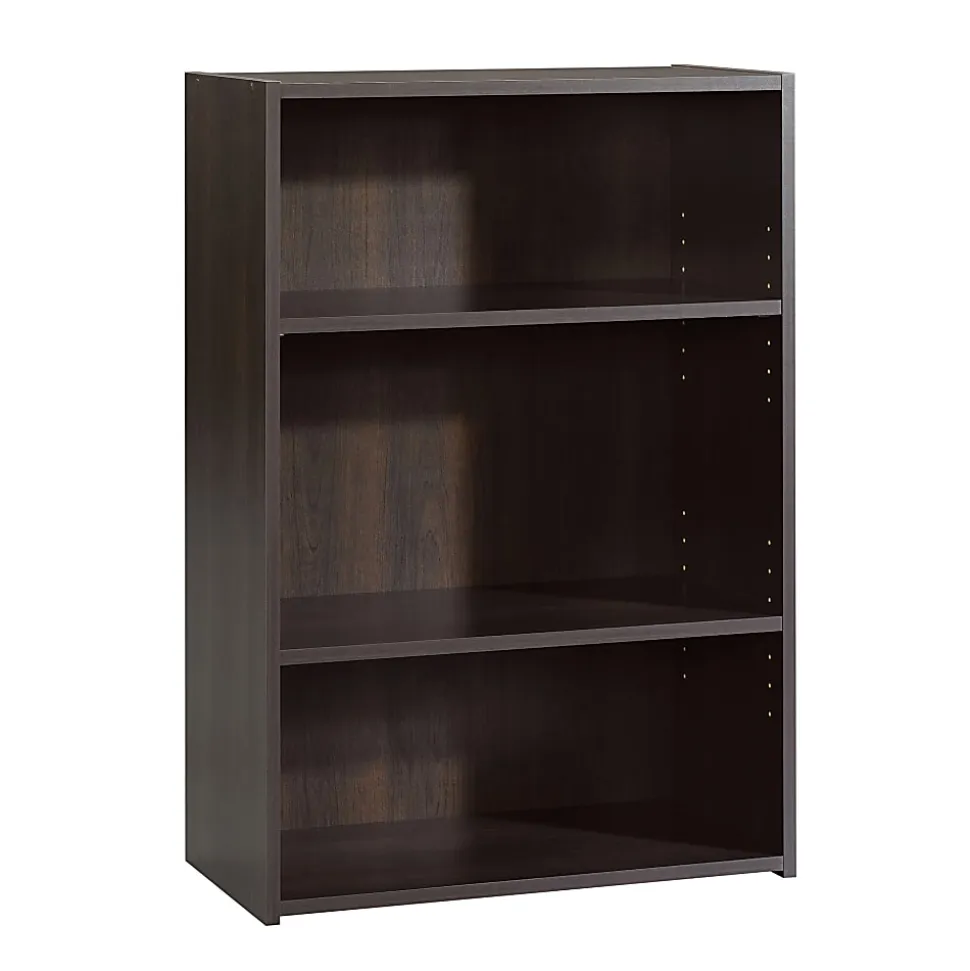 Sauder® Beginnings 35 5/16"H 3-Shelf Transitional Bookcase, Red/Dark Finish, Standard Delivery