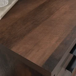 SauderĀ® Briarbrook 60āW Computer Desk With Hutch, Barrel OakĀ® Finish/Black Frame