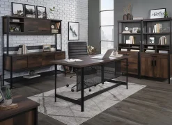 Sauder® Briarbrook 66"W Table Style Computer Desk, Black/Barrel Oak