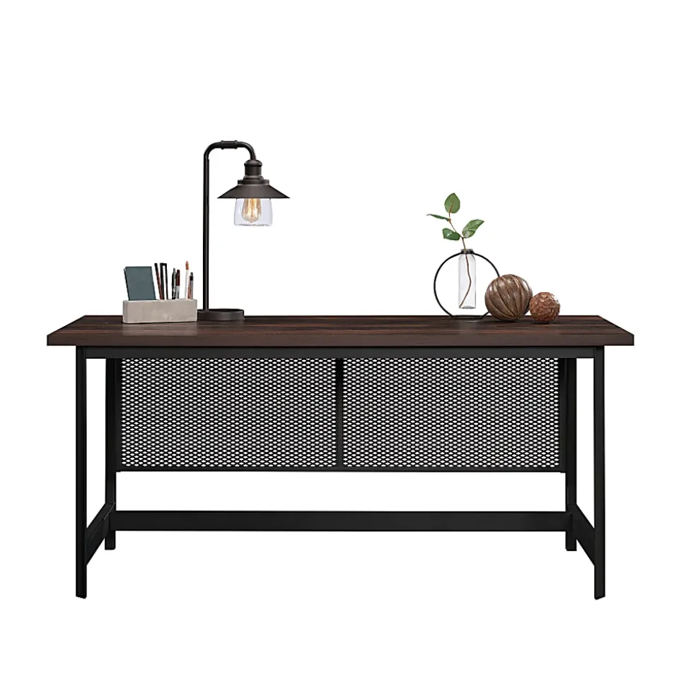 Sauder® Briarbrook 66"W Table Style Computer Desk, Black/Barrel Oak