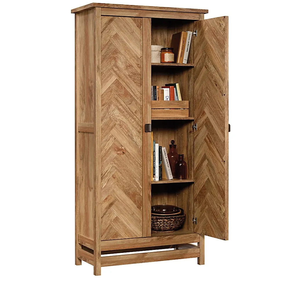 Sauder® Cannery Bridge Storage Cabinet, 72"H x 35-1/4"W x 16-1/4"D, Sindoori Mango