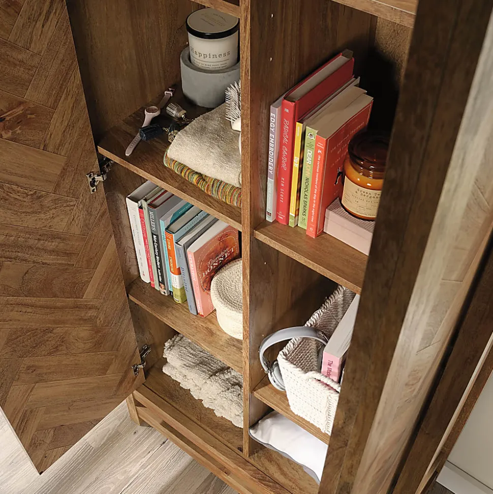 Sauder® Cannery Bridge Storage Cabinet, 72"H x 35-1/4"W x 16-1/4"D, Sindoori Mango