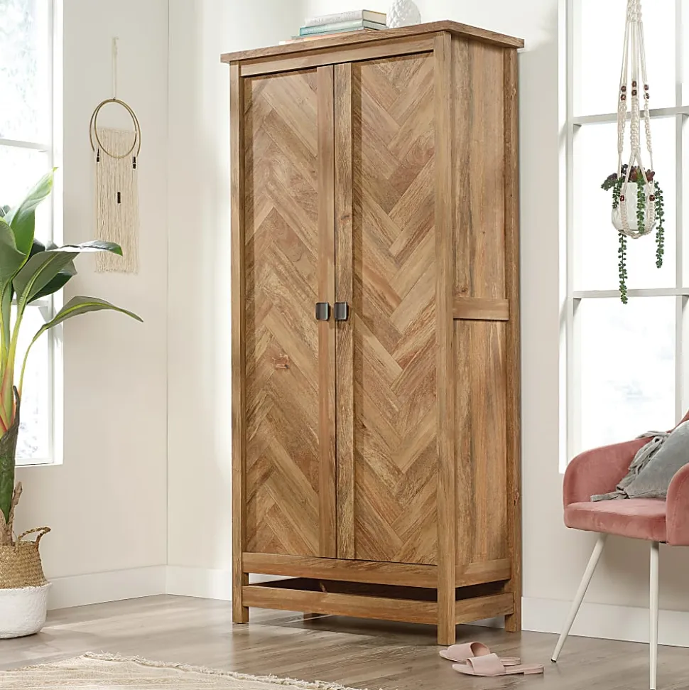 Sauder® Cannery Bridge Storage Cabinet, 72"H x 35-1/4"W x 16-1/4"D, Sindoori Mango