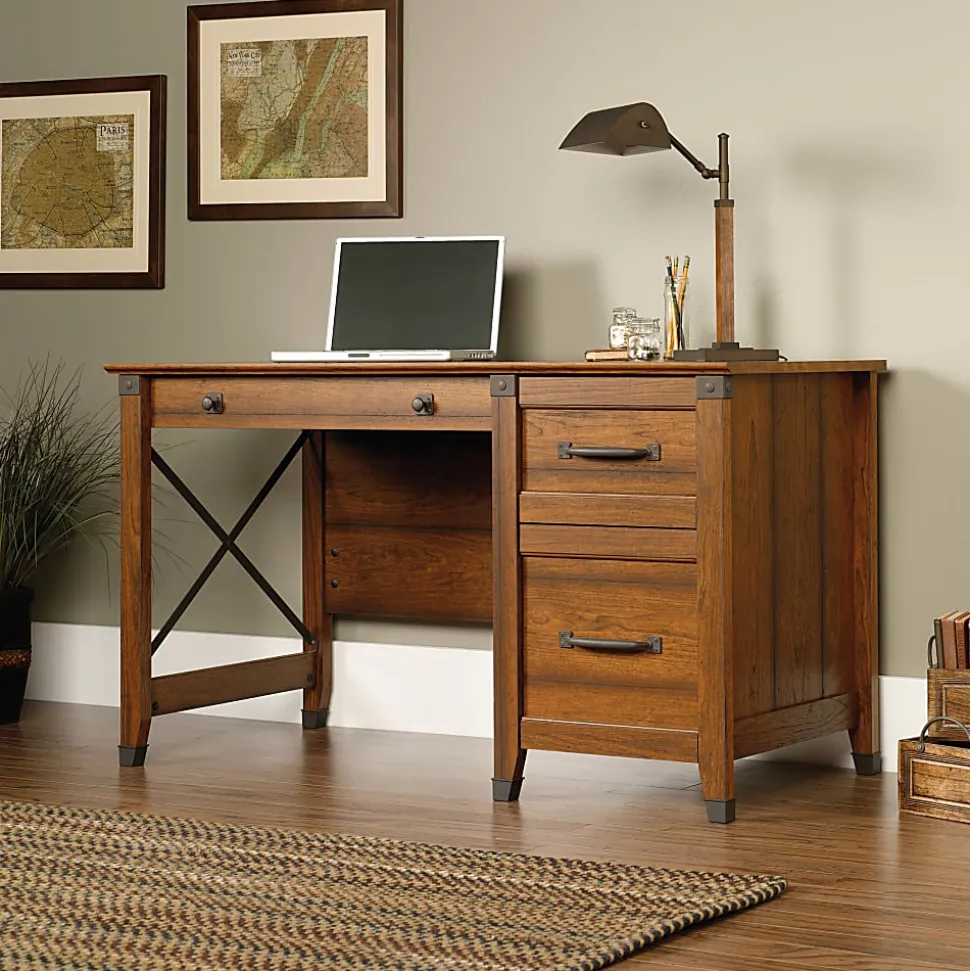 Sauder® Carson Forge 54"W Computer Desk, Washington Cherry