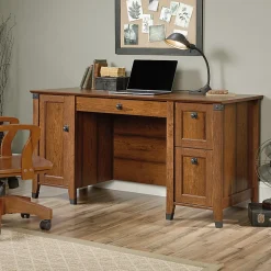 Sauder® Carson Forge 60"W Computer Desk, Washington Cherry