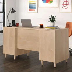Sauder® Clifford Place 59"W Double-Pedestal Executive Computer Desk, Natural Maple