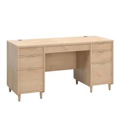 Sauder® Clifford Place 59"W Double-Pedestal Executive Computer Desk, Natural Maple
