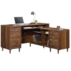 SauderĀ® Clifford Place 59"W L-Shaped Corner Desk, Grand Walnut