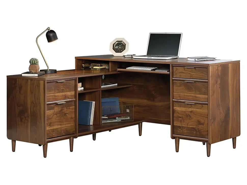 Sauder® Clifford Place 59"W L-Shaped Corner Desk, Grand Walnut