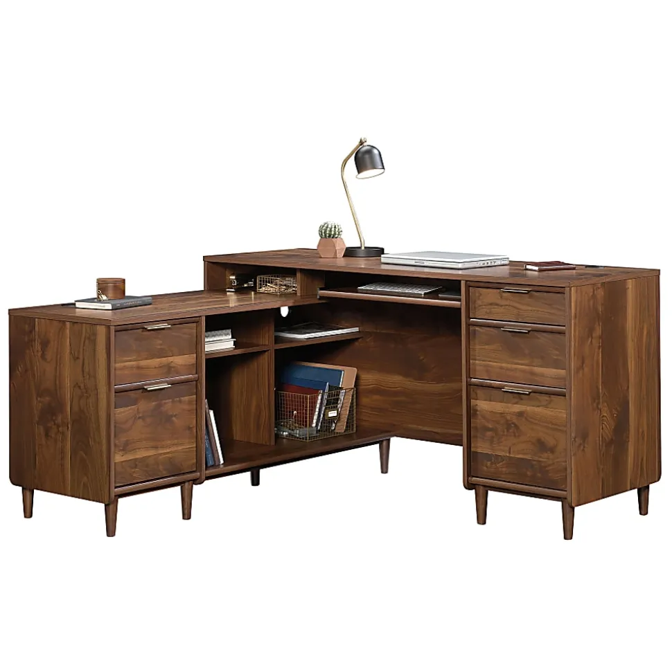 Sauder® Clifford Place 59"W L-Shaped Corner Desk, Grand Walnut