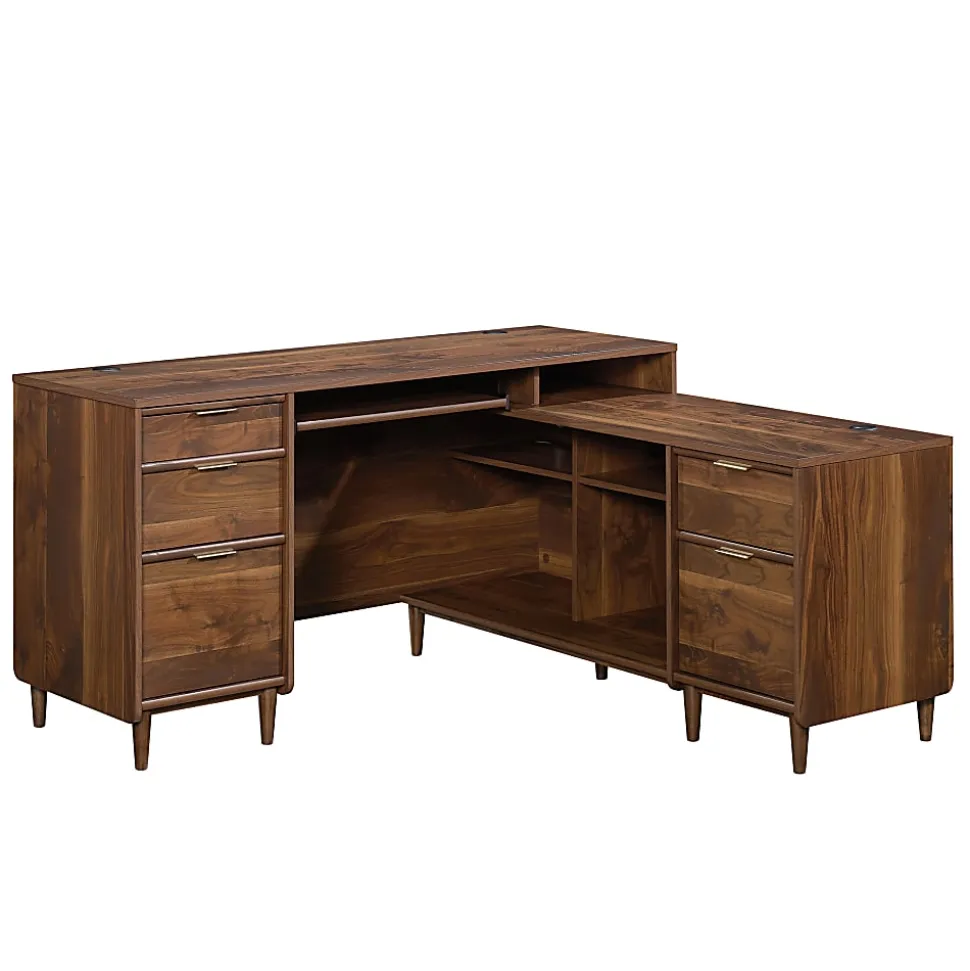 Sauder® Clifford Place 59"W L-Shaped Corner Desk, Grand Walnut