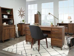 SauderĀ® Clifford Place 59"W Mid-Century Executive Computer Desk, Grand Walnut