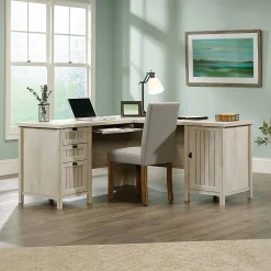 Sauder® Costa 65"W L-Shaped Corner Desk, Chalked Chestnut
