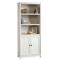 Sauder® Cottage Road 72"H 5-Shelf Library With Doors, Soft White