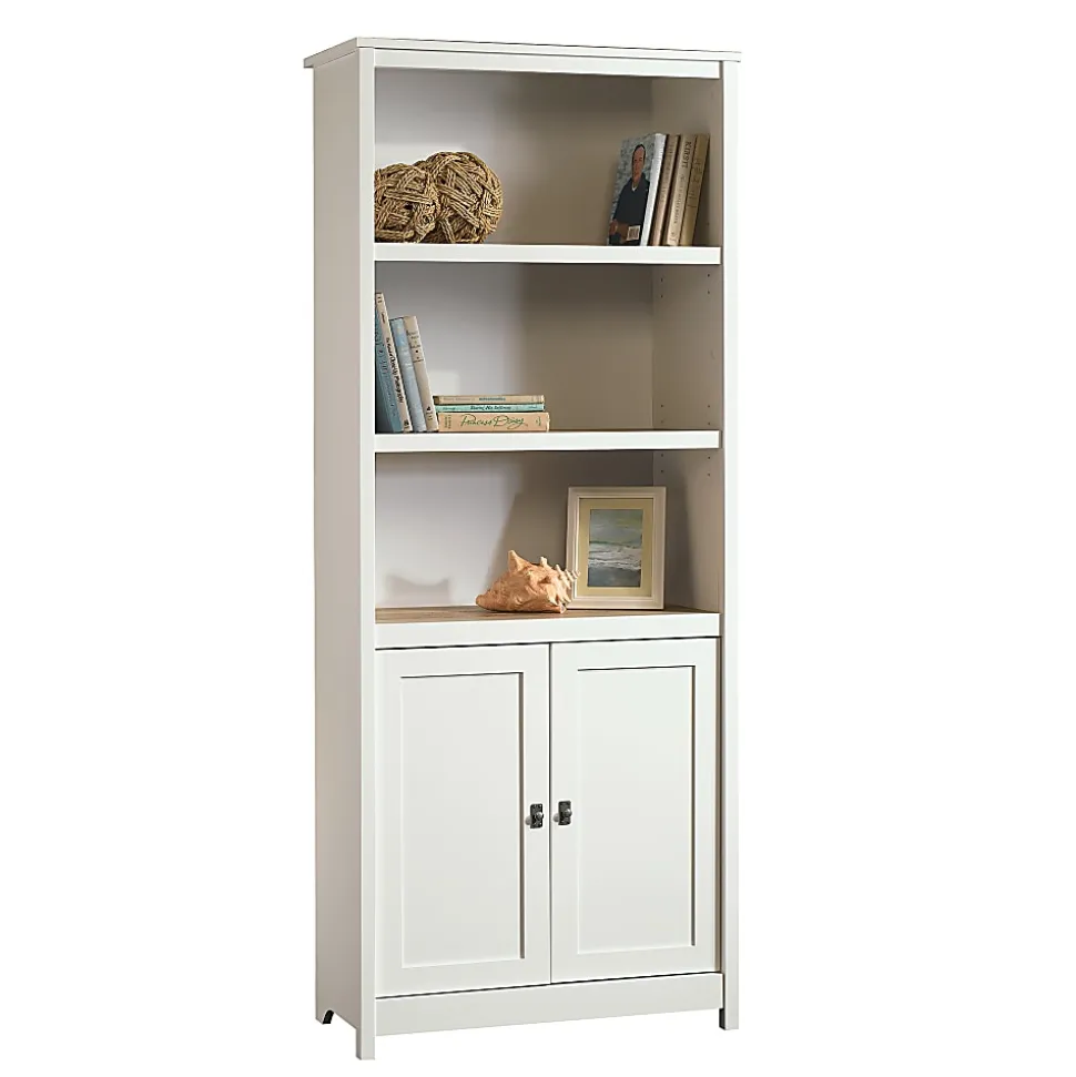 Sauder® Cottage Road 72"H 5-Shelf Library With Doors, Soft White