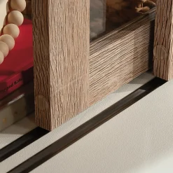 Sauder® Dixon City Library 4-Shelf Bookcase With Sliding Doors And Filing Drawer, Brushed Oak™/Pebble White™