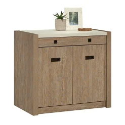 Sauder® Dixon City 33"W Computer Desk Cabinet With Storage, Brushed Oak™/Pebble White™