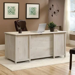 SauderĀ® Edge Water 66"W Executive Computer Desk, Chalked Chestnut