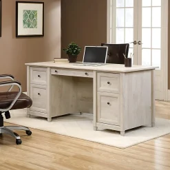 Sauder® Edge Water 66"W Executive Computer Desk, Chalked Chestnut