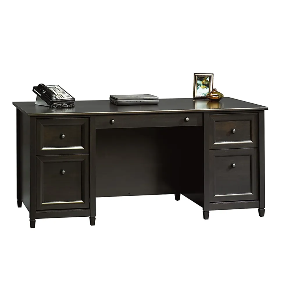 Sauder® Edge Water 66"W Executive Computer Desk, Estate Black