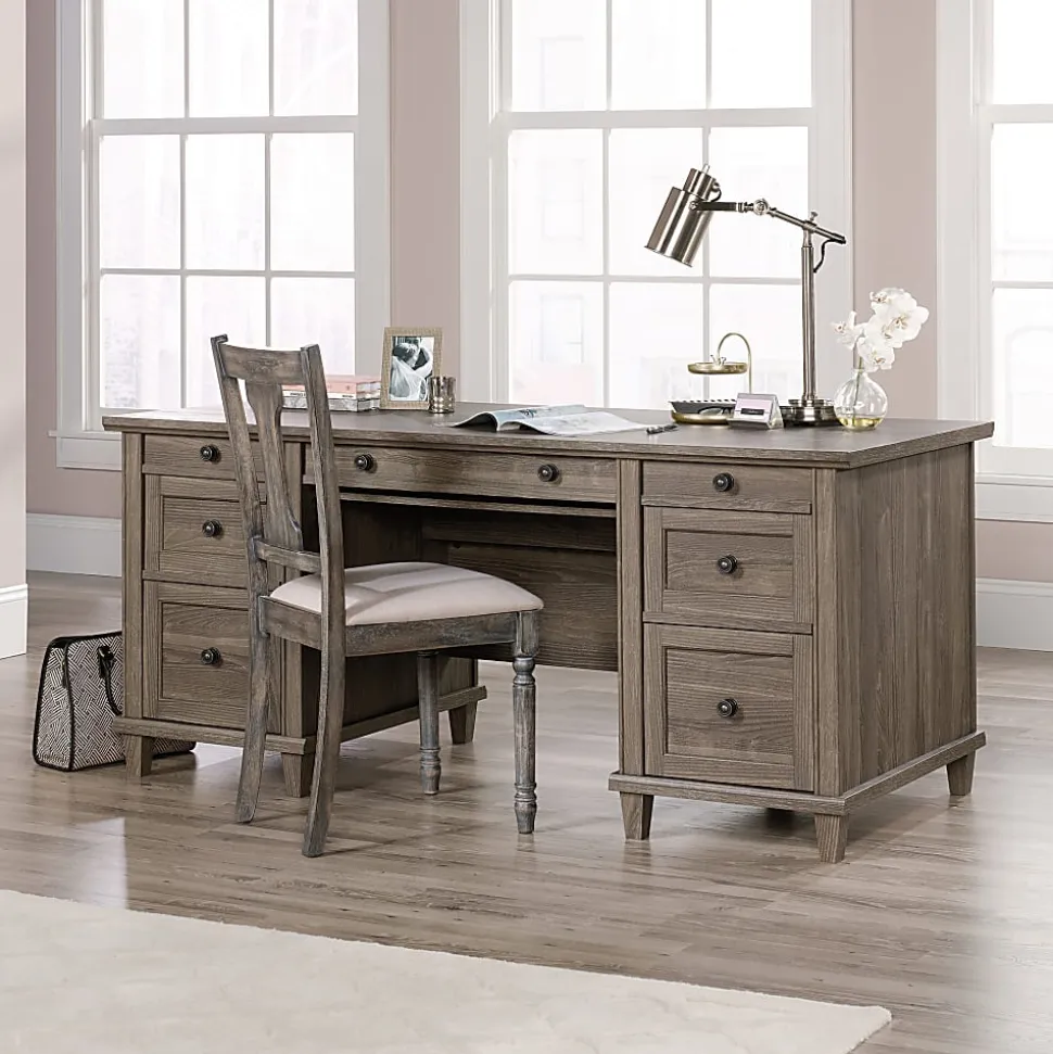 Sauder® Hammond 68"W Executive Computer Desk, Emery Oak