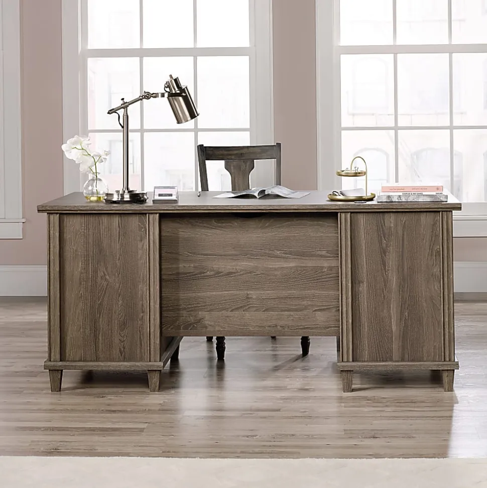 Sauder® Hammond 68"W Executive Computer Desk, Emery Oak