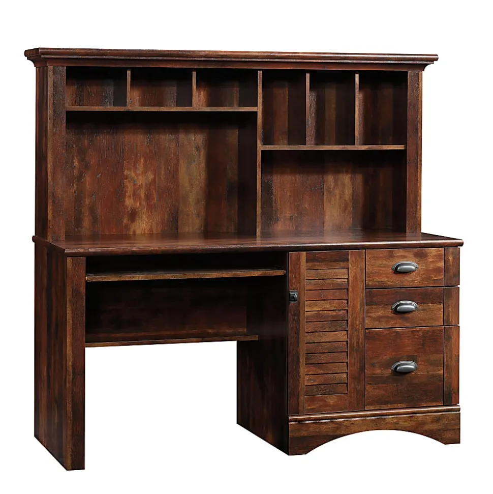 Sauder® Harbor View 63"W Computer Desk With Hutch, Curado Cherry