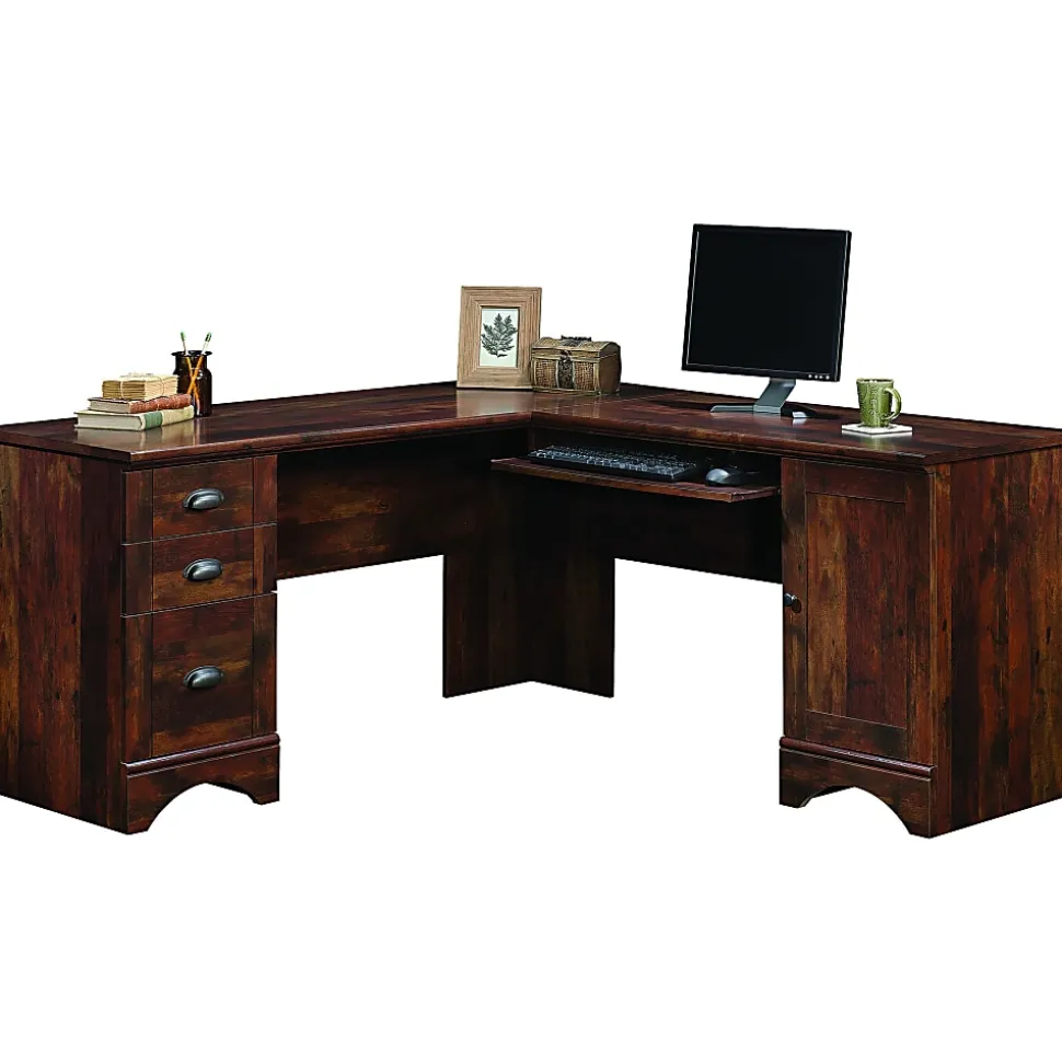 Sauder® Harbor View 67"W Corner Desk, Curado Cherry