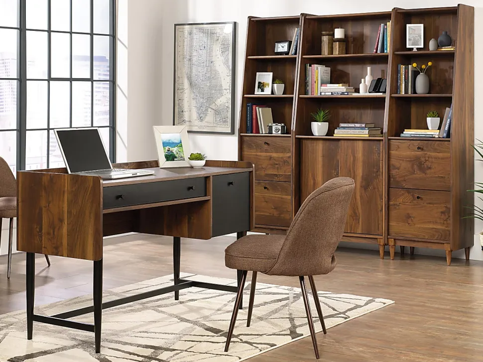 Sauder® Harvey Park 71"H Narrow 3-Shelf Bookcase With File, Grand Walnut